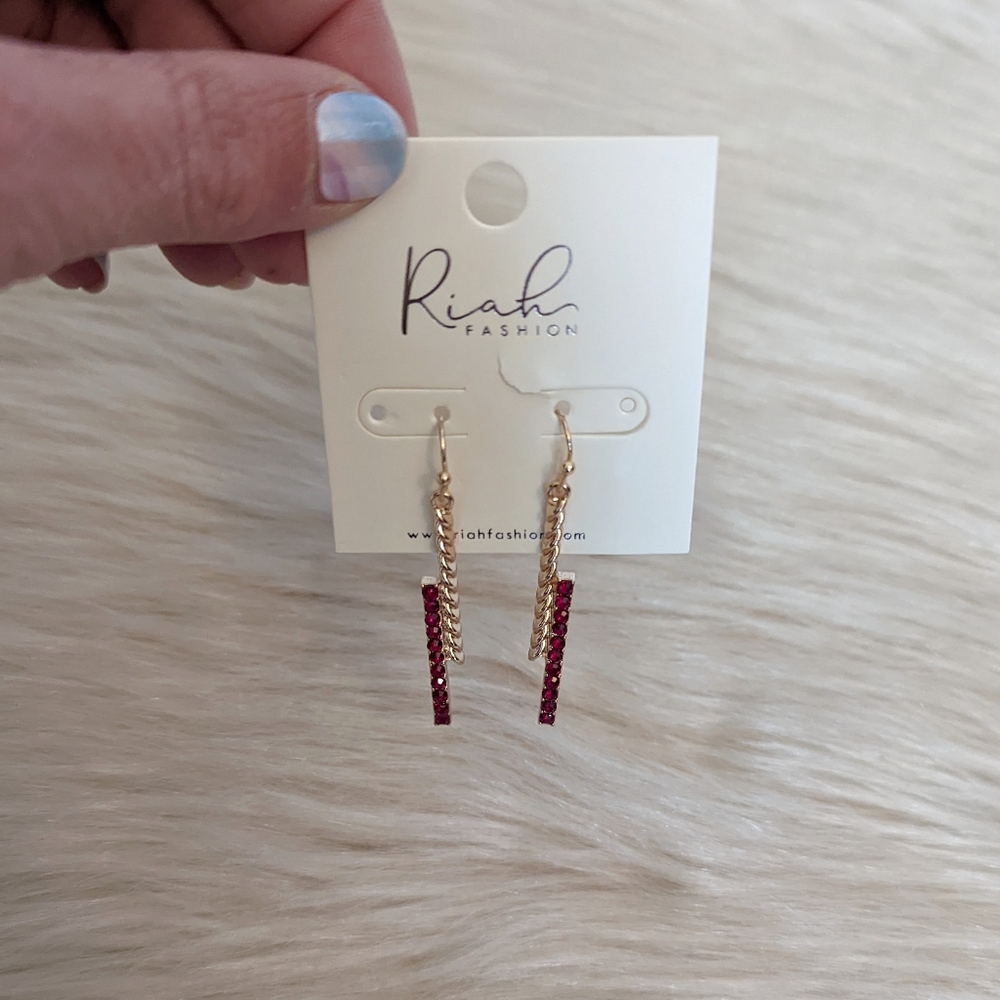 Riah Fashions gold and marron french hook earrings